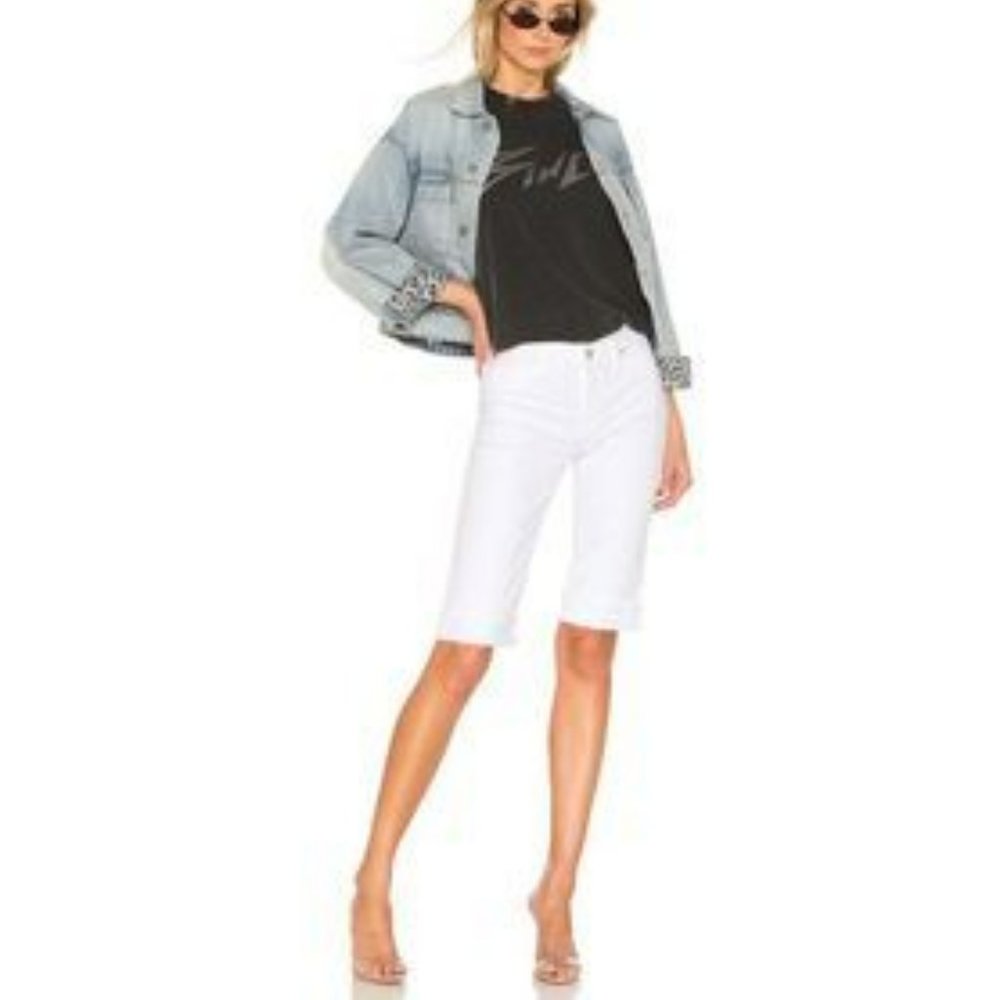 Hudson White Amelia Cuffed Bermuda Shorts Sz 23 -‎ NWT